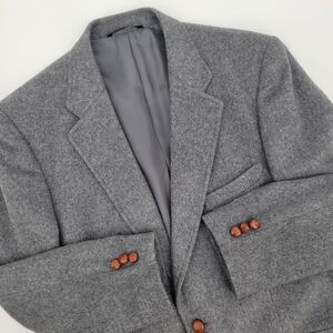 Jonathan Stephens Mens Gray 50/50 Camel Hair/Wool 2 Button 1 Vent Blazer 42R